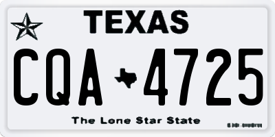 TX license plate CQA4725