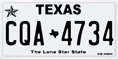 TX license plate CQA4734