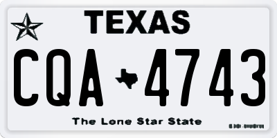 TX license plate CQA4743