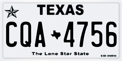 TX license plate CQA4756