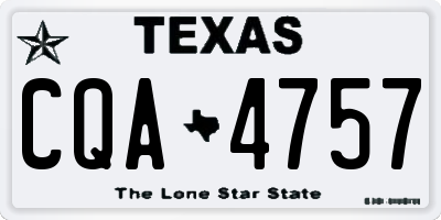 TX license plate CQA4757