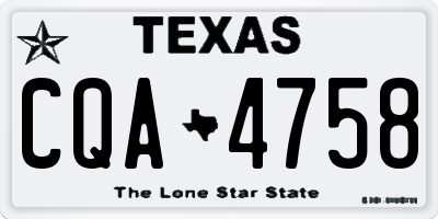 TX license plate CQA4758