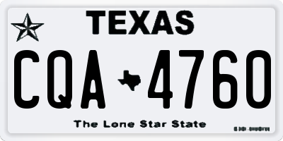 TX license plate CQA4760