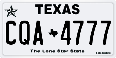 TX license plate CQA4777