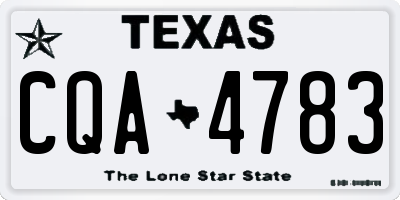 TX license plate CQA4783