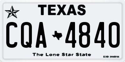 TX license plate CQA4840
