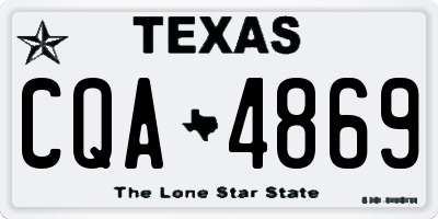 TX license plate CQA4869