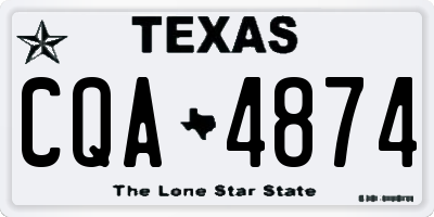 TX license plate CQA4874