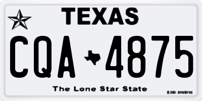 TX license plate CQA4875