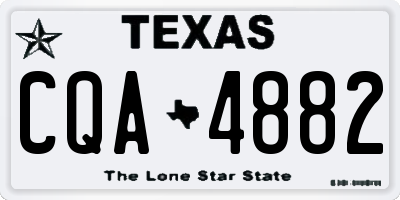 TX license plate CQA4882