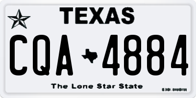 TX license plate CQA4884