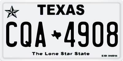 TX license plate CQA4908