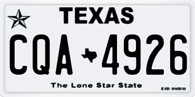 TX license plate CQA4926
