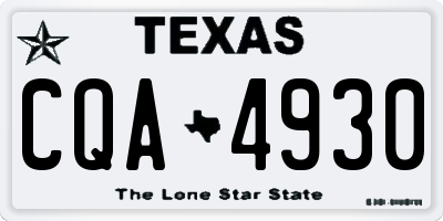 TX license plate CQA4930