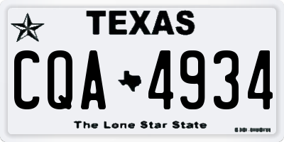 TX license plate CQA4934