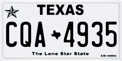 TX license plate CQA4935