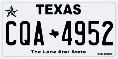 TX license plate CQA4952