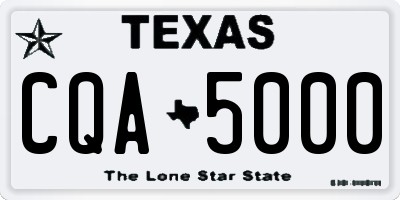 TX license plate CQA5000