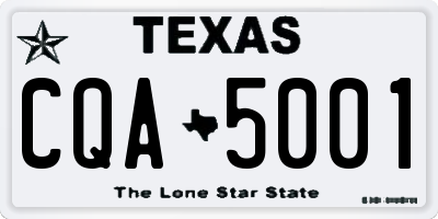 TX license plate CQA5001
