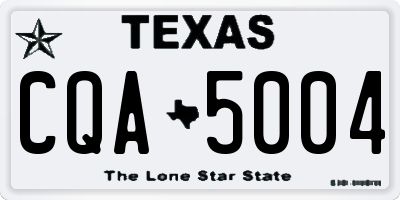 TX license plate CQA5004