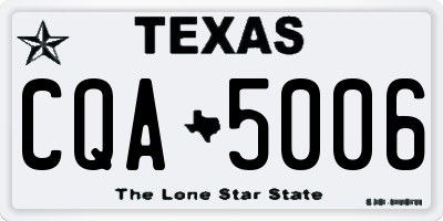 TX license plate CQA5006