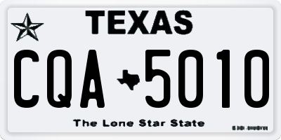 TX license plate CQA5010