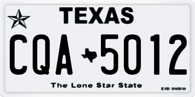 TX license plate CQA5012