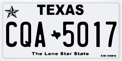 TX license plate CQA5017
