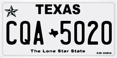 TX license plate CQA5020