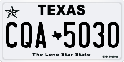 TX license plate CQA5030