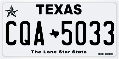 TX license plate CQA5033