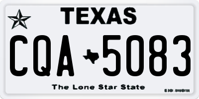 TX license plate CQA5083