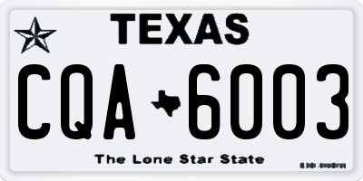 TX license plate CQA6003