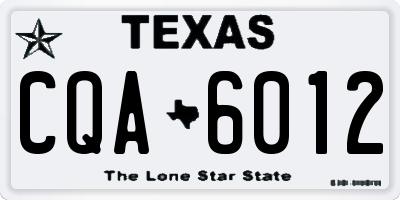 TX license plate CQA6012