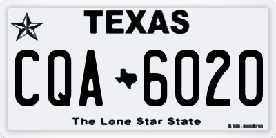 TX license plate CQA6020