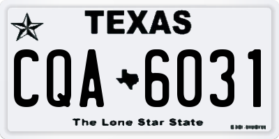 TX license plate CQA6031