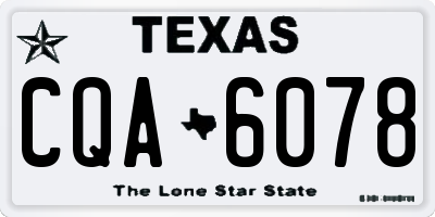 TX license plate CQA6078