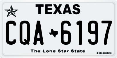 TX license plate CQA6197