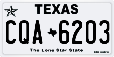 TX license plate CQA6203