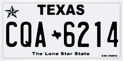 TX license plate CQA6214