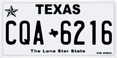 TX license plate CQA6216