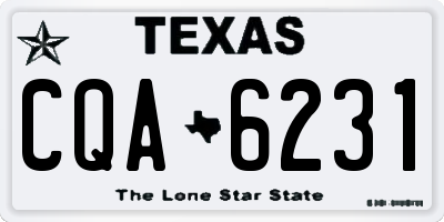 TX license plate CQA6231