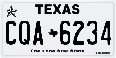 TX license plate CQA6234