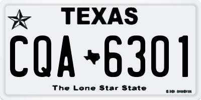 TX license plate CQA6301