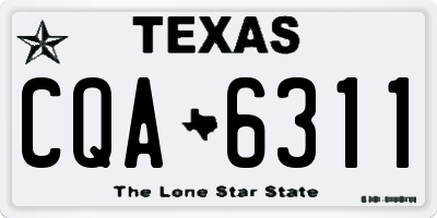 TX license plate CQA6311