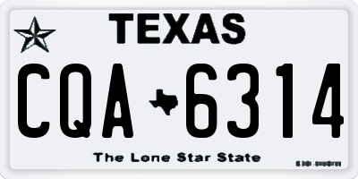 TX license plate CQA6314