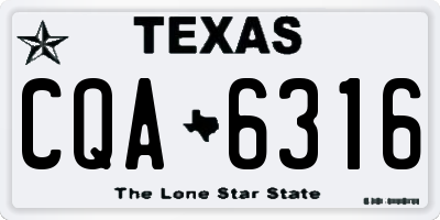 TX license plate CQA6316