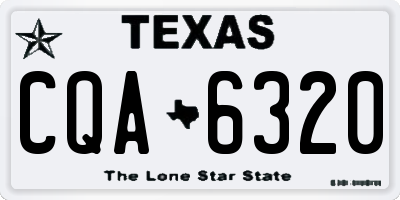 TX license plate CQA6320