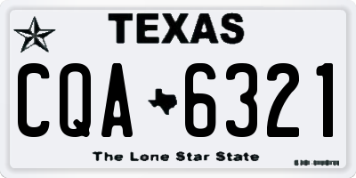 TX license plate CQA6321