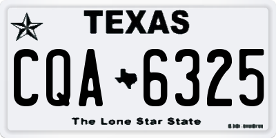 TX license plate CQA6325